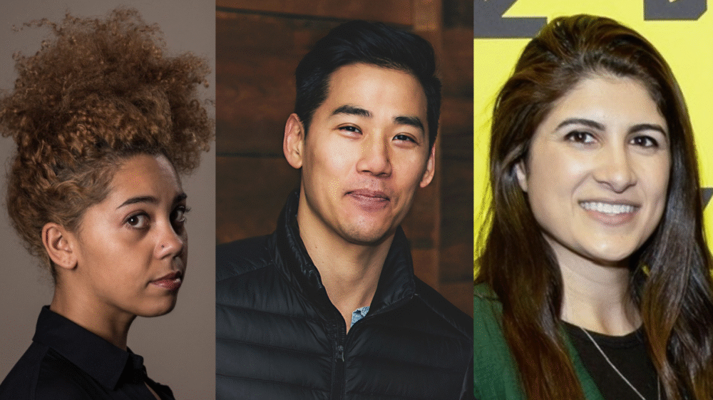 Professional Headshots of Melody C. Roscher, David Usui, and Saba Zerehi.