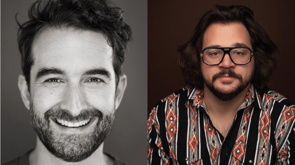 Professional headshots of Jay Duplass and Michael Strassner.