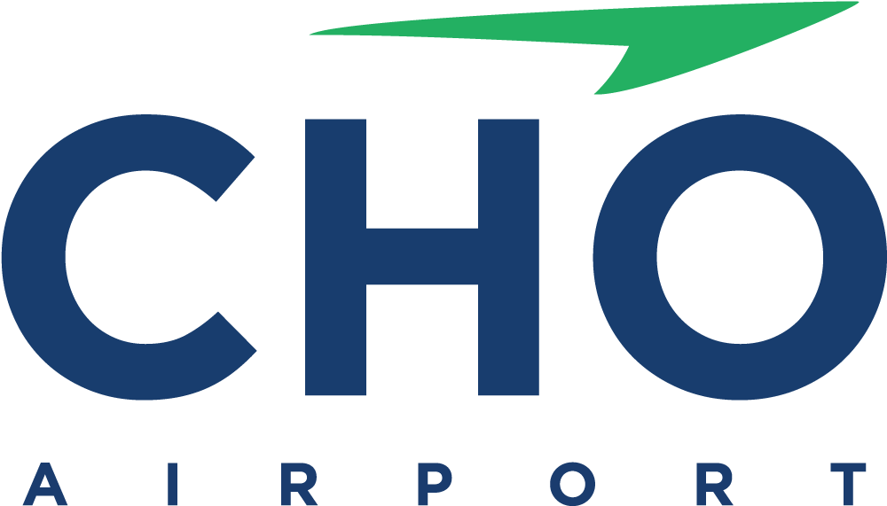 CHO Airport logo with green arrow graphic